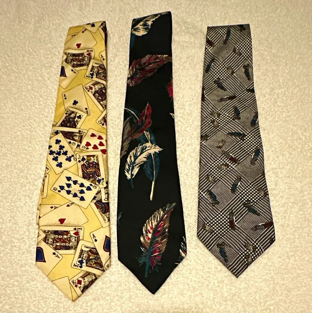 Ferrell-Reed for Black’s & Resilio Men’s 3 Pc 100% Silk Novelty Pointed Ties